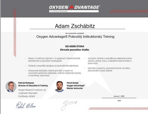 Certifikovaný inštruktor OxygenAdvantage